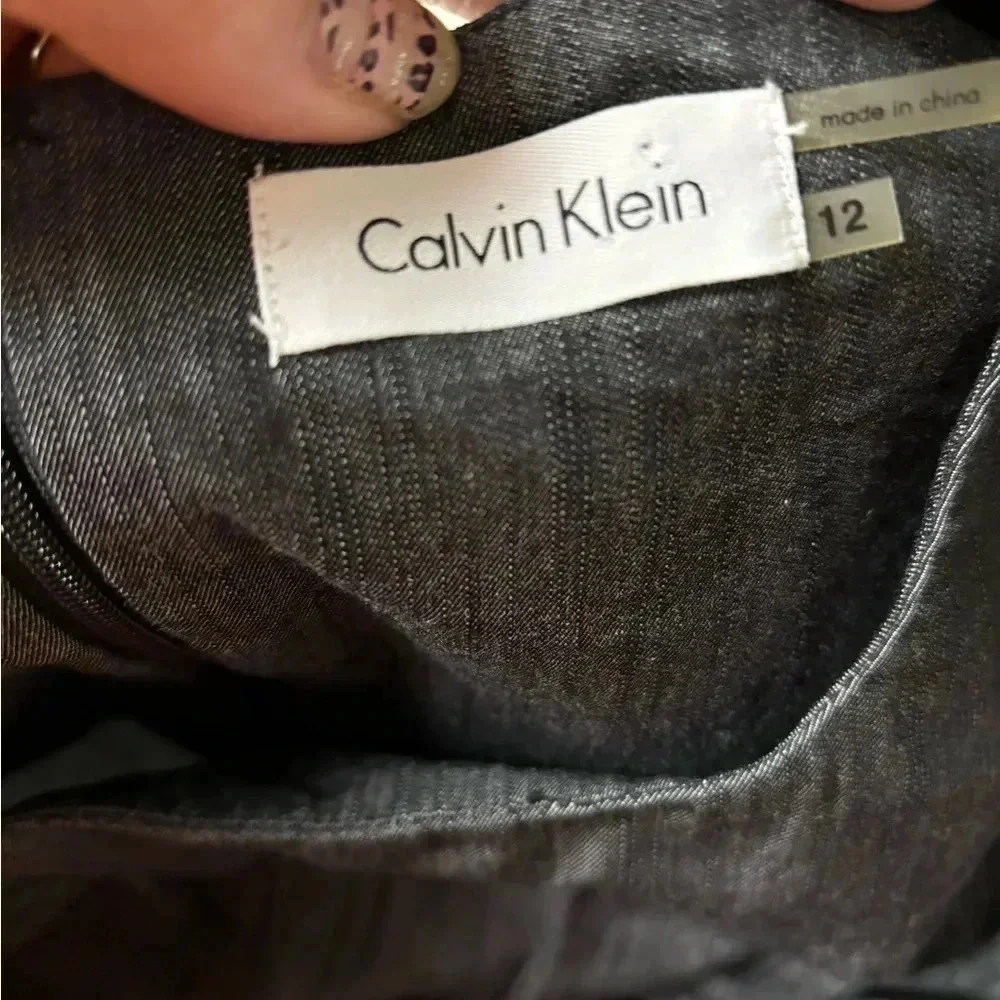 Calvin Klein Dress Women’s Size 12 Gray Sleeveless Knee Length Sheath